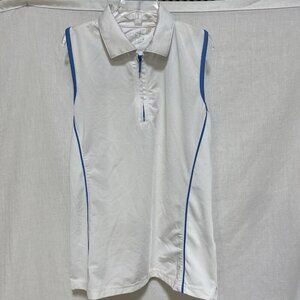 Garb Girls Large 9 10 Polo Shirt Sleeveless White Golf Tennis Athletic Good Cond